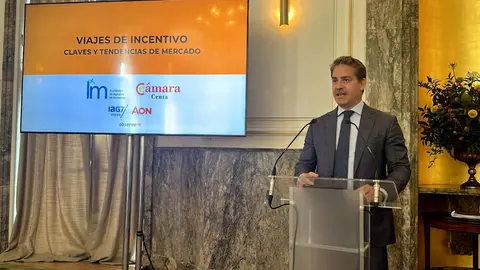  Karim Bulaix durante su intervenci&oacute;n en la presentaci&oacute;n del informe de IDEMICE este mi&eacute;rcoles en Madrid / C&aacute;mara de Comercio 