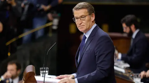 Feij&oacute;o, durante la sesi&oacute;n de investidura como presidente del Gobierno de Pedro S&aacute;nchez (CONGRESO)