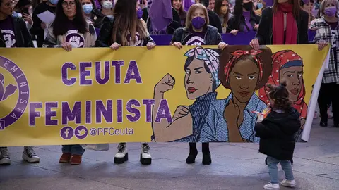  Cabecera de la manifestaci&oacute;n feminista del 8M en 2022./archivo 