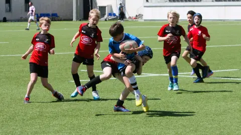 La Escuela de rugby en el encuentro de Gibraltar