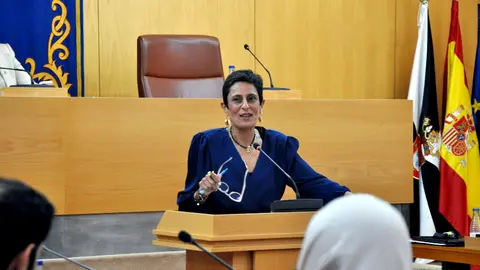  La portavoz del PP, Kissy Chandiramani, durante su intervenci&oacute;n en el Debate del Estado de la Ciudad / Pablo Mat&eacute;s 