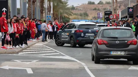 Recibimiento de la AD Ceuta en la 'Nueva Condomina'