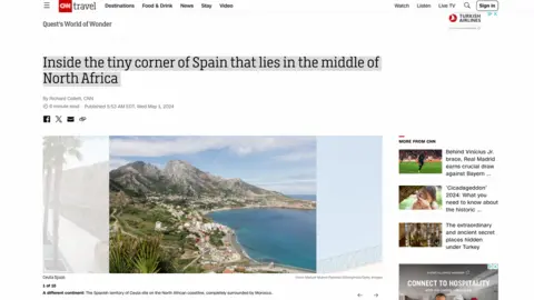  Captura de la web de la CNN en ingl&eacute;s. 