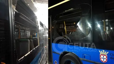 Autob&uacute;s apedreado en el Pr&iacute;ncipe (Cedida)