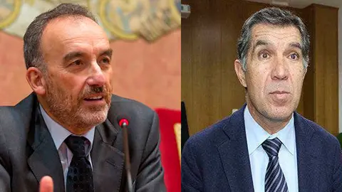 El juez Manuel Marchena (izqda) y el presidente del TSJA, Lorenzo del R&iacute;o