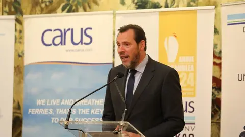 El ministro de Transportes y Movilidad Sostenible, &Oacute;scar Puente, en la clausura de la Asamblea General de la Asociaci&oacute;n de Navieros Espa&ntilde;oles (MONCLOA)