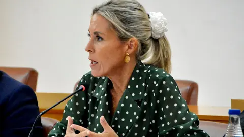  Teresa L&oacute;pez, diputada de Vox, durante su intervenci&oacute;n / Alejandro Castillo 