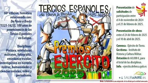 Premios Ej&eacute;rcito 2025: conmemorando 100 a&ntilde;os de hegemon&iacute;a de los Tercios espa&ntilde;oles