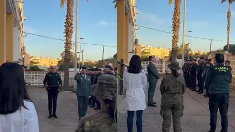 Izado de Bandera del brigada Acu&ntilde;a