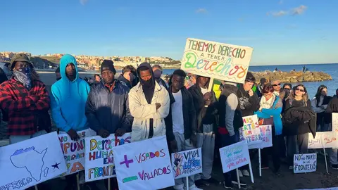 XII Marcha por la Dignidad, en la playa del Tarajal