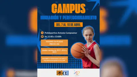 Cartel Campus iniciaci&oacute;n y perfeccionamiento baloncesto