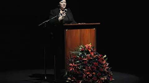  Isabel Guti&eacute;rrez durante su preg&oacute;n de esta Semana Santa 2025. 