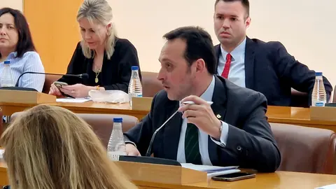  Juan Sergio Redondo, portavoz de Vox, durante el pleno de este lunes / Laura Ortiz 