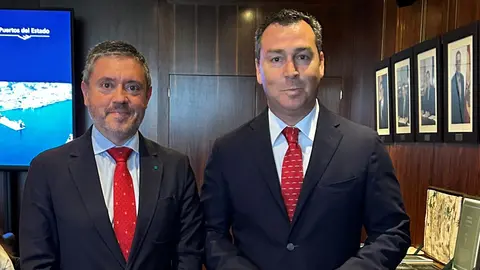 Presidente Autoridad Portuaria Ceuta, Jos&eacute; Manuel Doncel, y el presidente de Puertos del Estado, Gustavo Santana