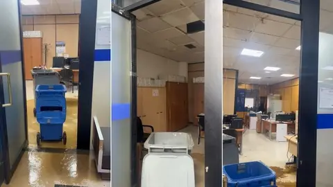 Inundaci&oacute;n en las oficinas de Patrimonio