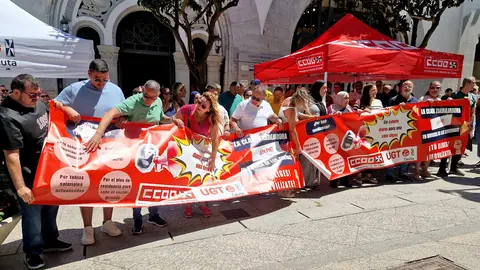  Concentraci&oacute;n de los sindicatos este lunes / Laura Ortiz 