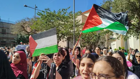 Concentraci&oacute;n estudiantil en apoyo a la flotilla y a Gaza