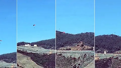 El v&iacute;deo del vuelo en parapente en el que un inmigrante cruz&oacute; desde Marruecos a Ceuta