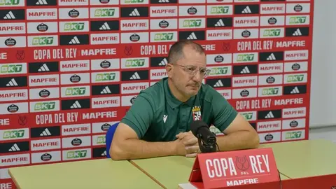 JJ Romero en la rueda de prensa posterior al partido