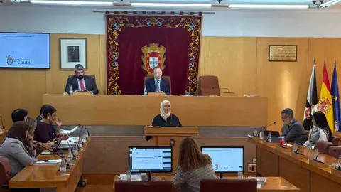Fatima Hamed durante la sesi&oacute;n plenaria de presupuestos
