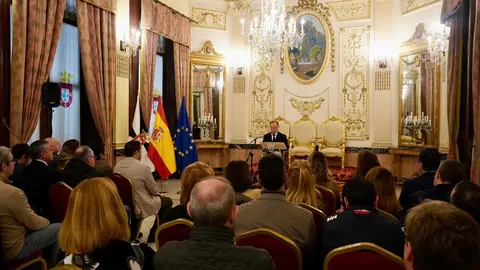 Juan Vivas durante el discurso del Balance Anual en el Sal&oacute;n del Trono./ M. Zapico