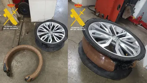 El hach&iacute;s se encontraba oculto en el interior de las ruedas del veh&iacute;culo