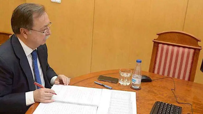 Vivas, durante la videoconferencia mantenida hoy por Pedro S&aacute;nchez con los presidentes auton&oacute;micos (CEDIDA)
