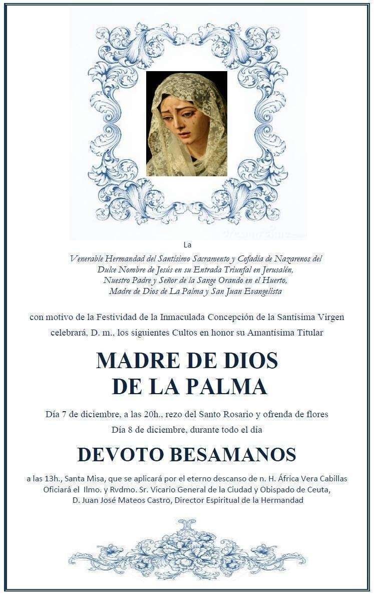 besamanos virgen de la palma inmaculada