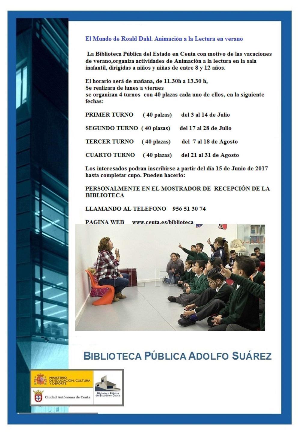 Cartel animación lectura infantil Biblioteca Pública