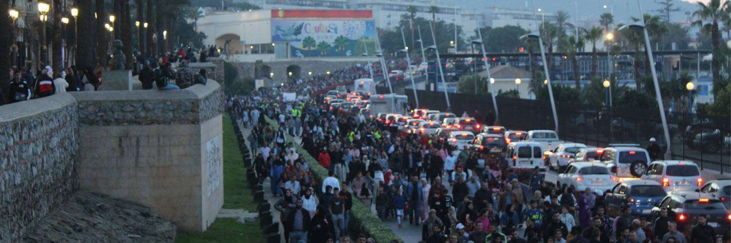 Vista de la manifestación que recorrió las calles de Ceuta el pasado 28 de febrero (C.A.)
