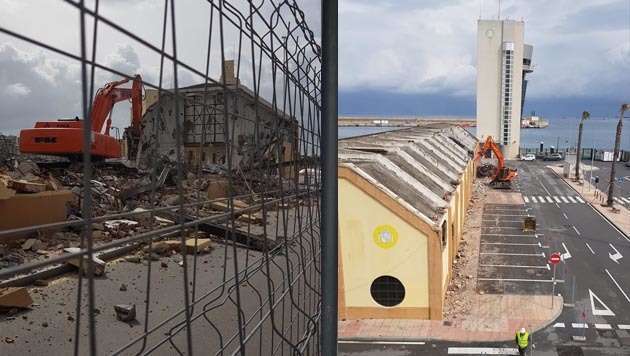 Derribo del último almacén del Muelle España (APCE)