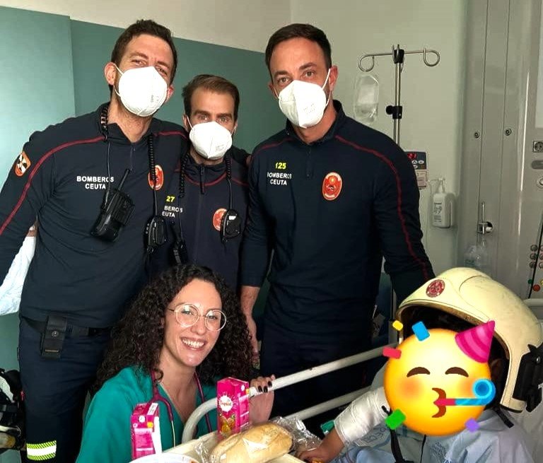 Bomberos en el HUCE