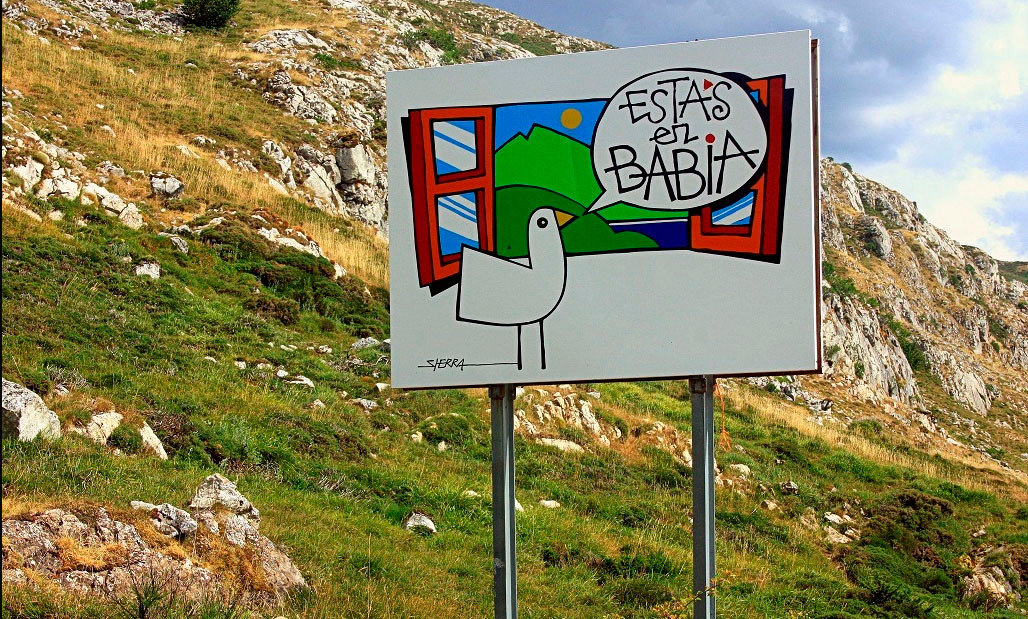Cartel de bienvenida a la comarca de Babia (J.J. FERIA)