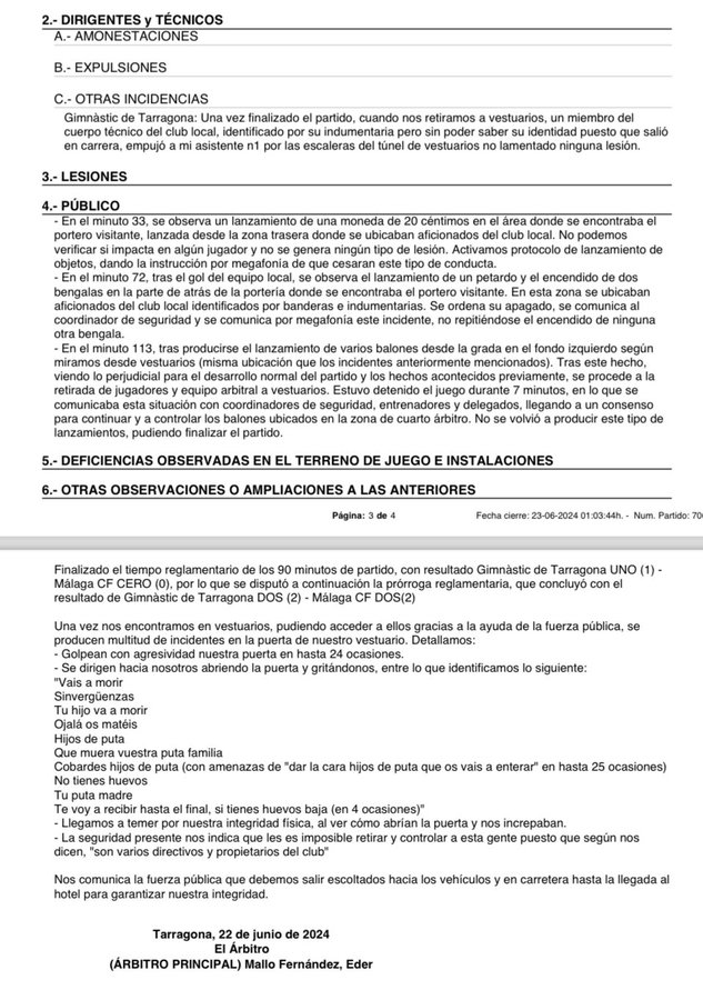 Acta del Nàstic Málaga