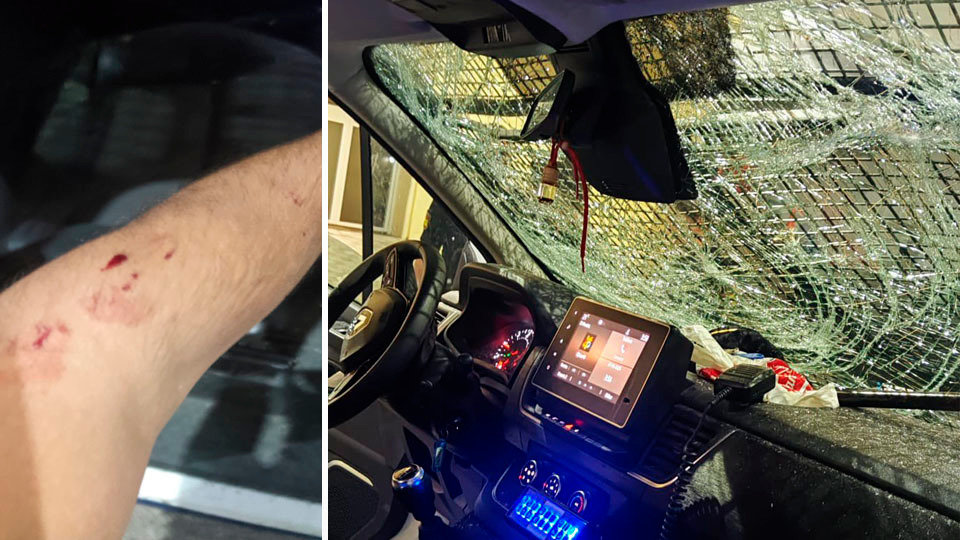 ATAQUE COCHE POLICÍA