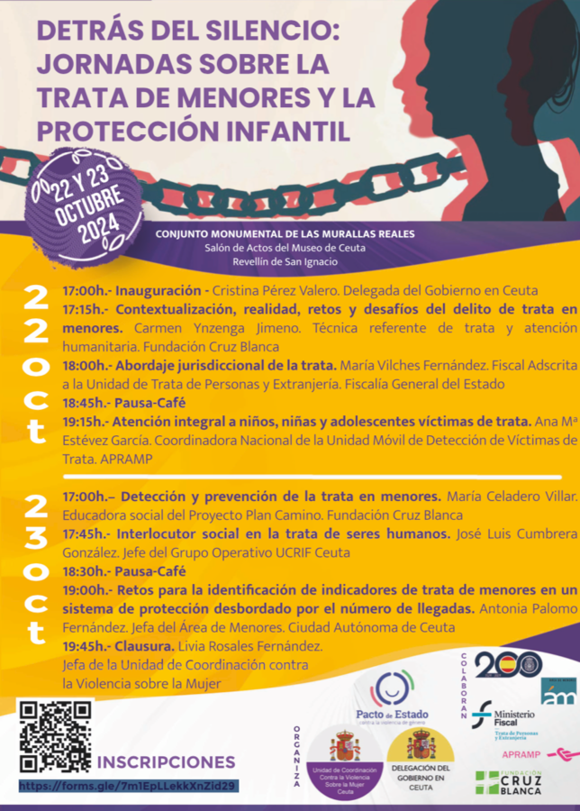 Cartel Jornadas sobre la trata de menores y la protección infantil / Cedida
