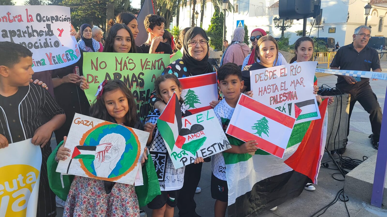concentración en favor de Palestina