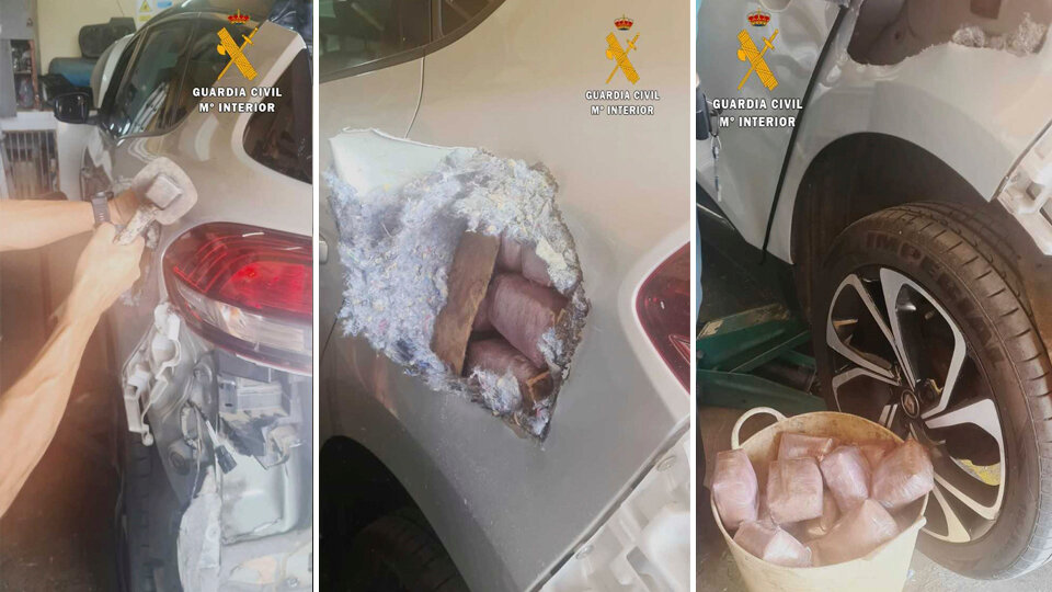 Lugares donde se encontraba oculta la droga (MINISTERIO DEL INTERIOR)