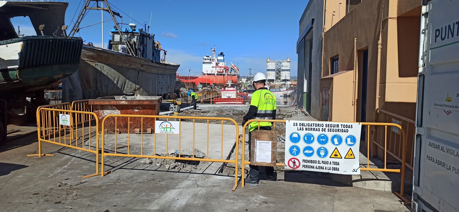obras de rehabilitación de la lonja pesquera y el muelle de carga
