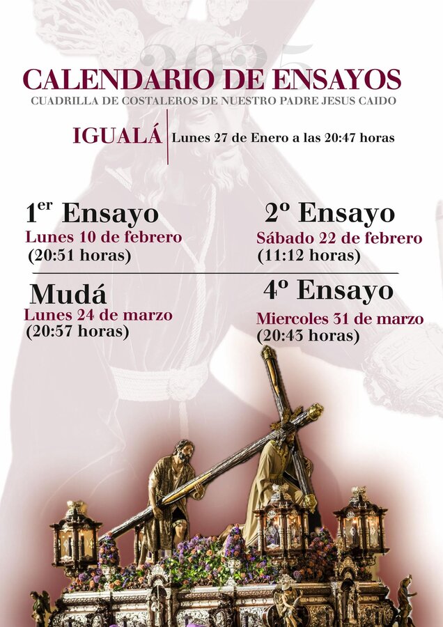 Cartel ensayos Caído de Ceuta / Hdad. Amargura