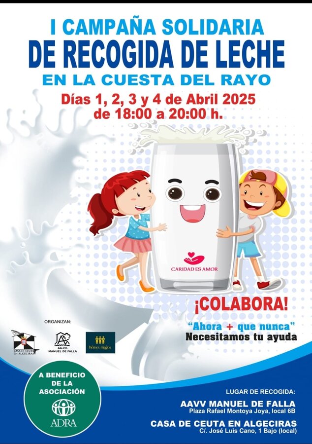 Cartel I Campaña Solidaria de recogida de leche / Casa de Ceuta en Algeciras