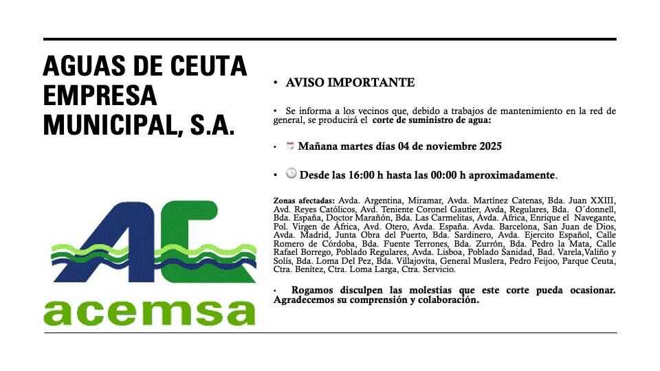 Corte de agua