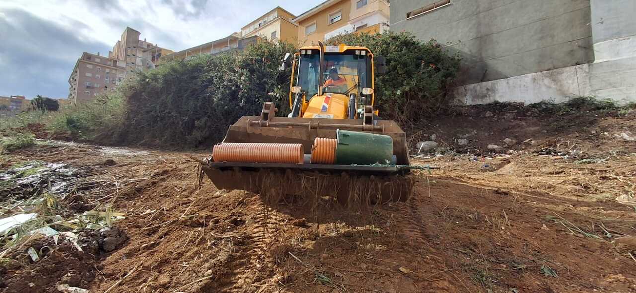 Trabajos de limpieza en el entorno del José Benoliel / Cedida