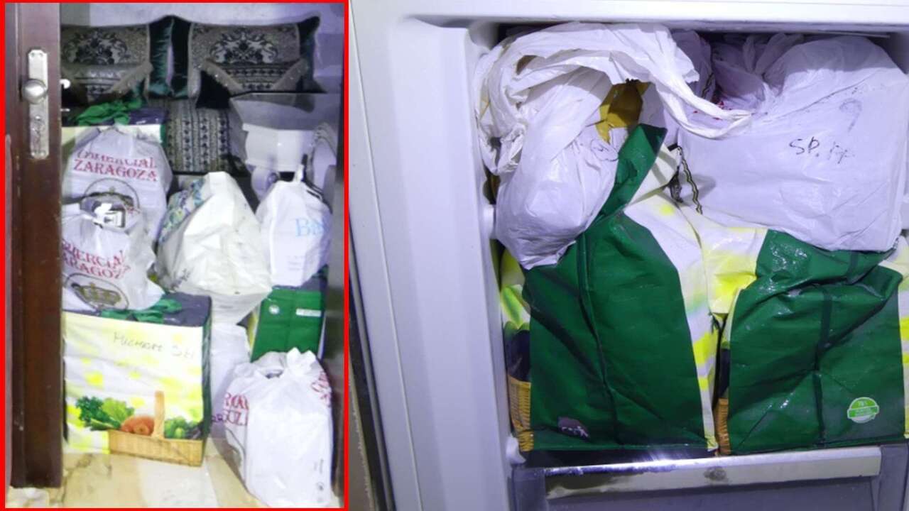 El hachís, amontonado en cualquier recoveco